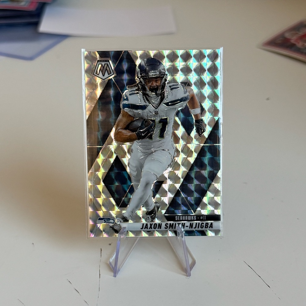 🏈 2025 Jaxon Smith-Njigba Mosaic Silver Reactive Prizm Seahawks WR Card SSP 🔥